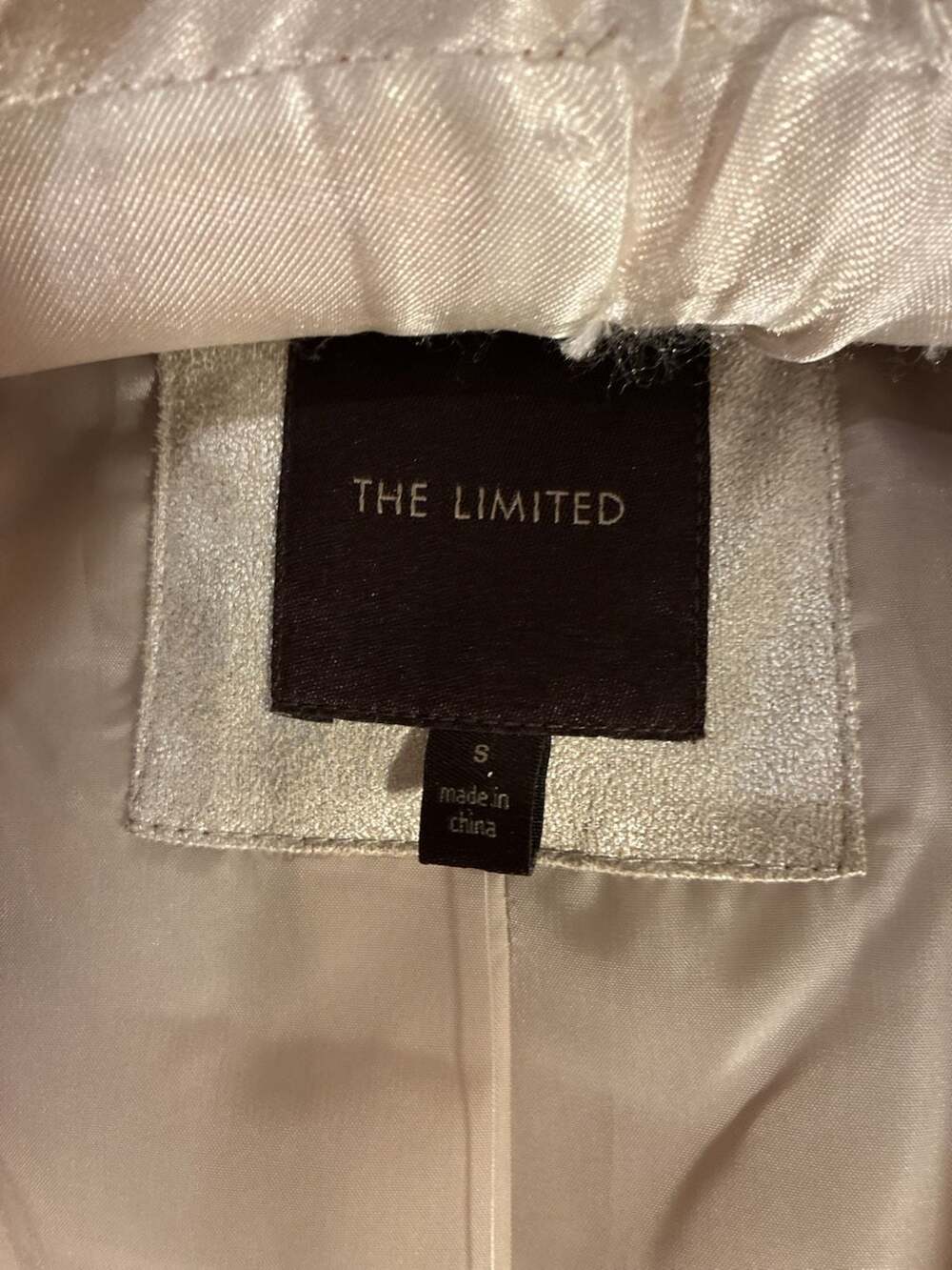 The Limited Metallic Gold Faux Leather Blazer Jacket, Size S